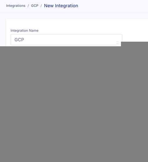 GCP integration completion in Wiv console